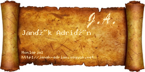 Janák Adrián névjegykártya
