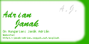adrian janak business card